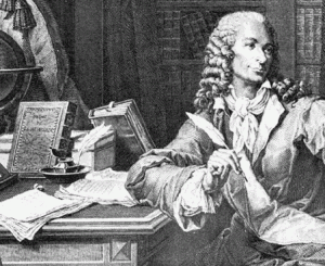 Grabado de Voltaire por Baquoy